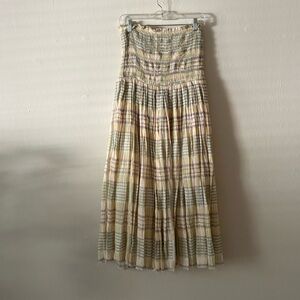 Free People Multicolor Plaid Midi Dress